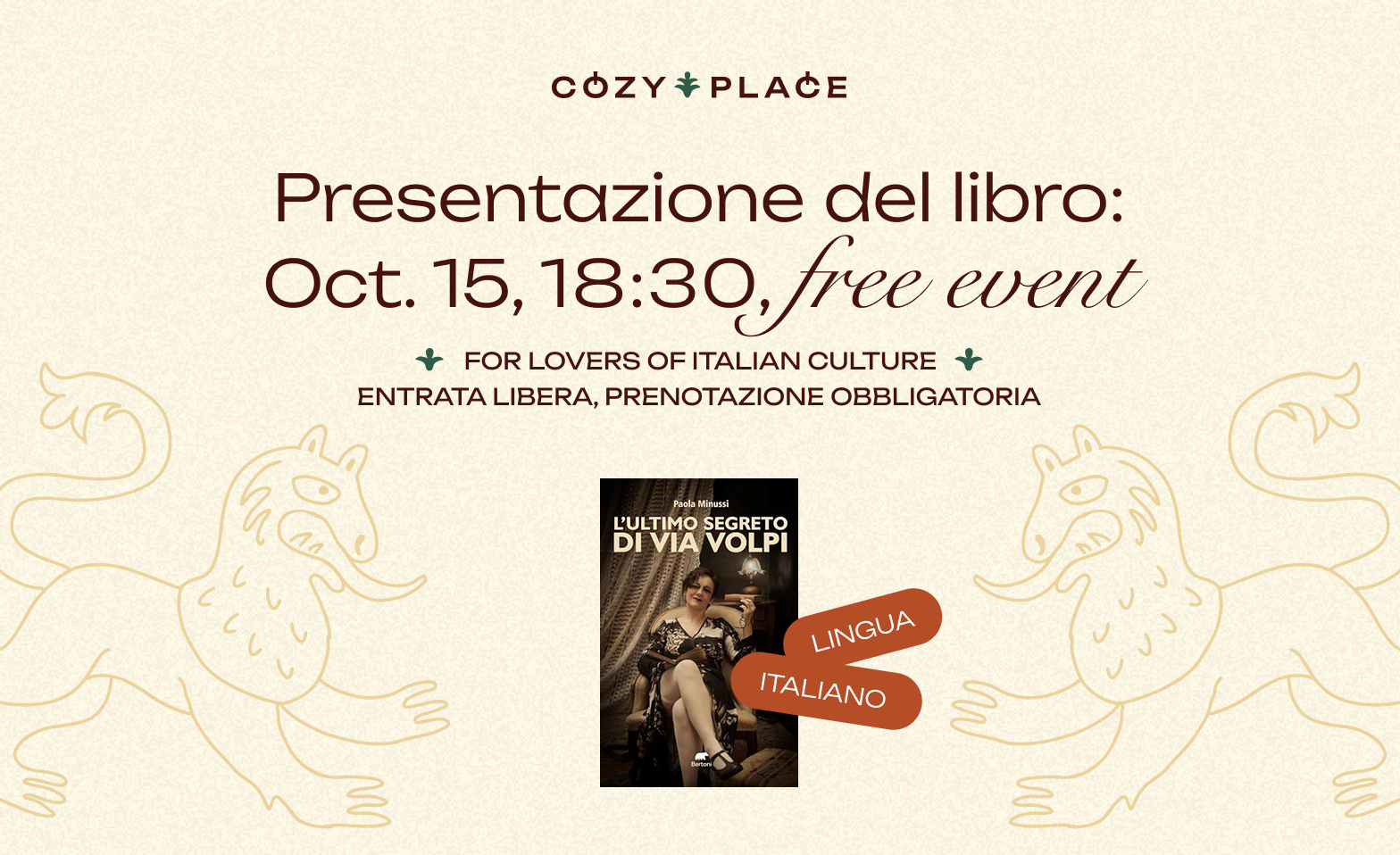 Pressentation of an Italian Book, October 15, 18:30, free event.