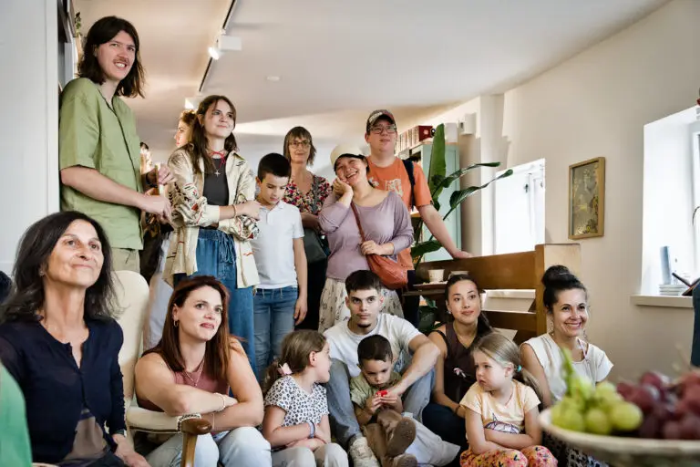 Group photo in the bookstore