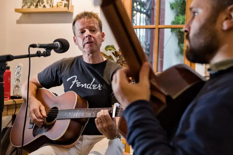 Two guitarists playing