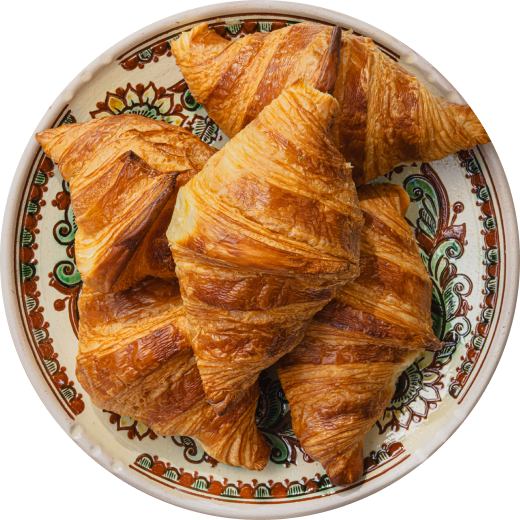 Croissants on a Kosiv ceramic plate